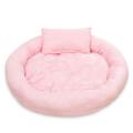 Extra Amazingly Luxury Soft Fluffy Comfort Pet Dog Cat Rabbit Bed Fluffy Calming Self Warming Soft Donut Cuddler Cushion Pet Bed For Small Medium Animals Round M Pink