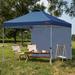 MASTERCANOPY 10 x 10 Easy Pop Up Canopy Tent Instant Shelter with 1 Sidewall Navy Blue