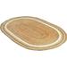 Vipanth Exports Beige with White Line Jute Rug in Oval Shape Area Rug for Home Decor (2x4 Feet)