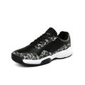 Rotosw Unisex Sneakers Comfort Trainers Lace Up Tennis Shoes Casual Court Walking Shoe Badminton Breathable Black 9