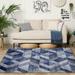 CAROMIO Modern Trellis Throw Rug Geometric Non-Slip Low Pile Area Rug Stain Resistant Rug Cover for Living Room Baby Crawling Carpet 8 x 10 Navy Blue