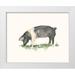 Harper Ethan 32x26 White Modern Wood Framed Museum Art Print Titled - Grazing Farm Animal IV