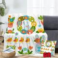 Dicasser Easter Eggs Rabbit Throw Blanket With Pillow Cover Spring Bunnies and Flowers Blankets For All Reason
