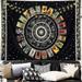 Tarot Wall Tapestry Sun and Moon Constellation Tapestry Zodiac Tapestries Wall Hanging Black Stars Tapestry Wall Art Decor for Dorm Bedroom Living Room