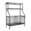 WORKPRO 36-Inch-W x 16.5-Inch-D x 46-Inch-H Rolling Equipment Storage Freestanding Shelf 150lb. Capacity Steel