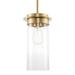 Kira Home Vivienne 13 Modern Pendant Light + Clear Cylinder Glass Shade Adjustable Height Warm Brass Finish