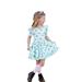 Toddler Girls St. Patricks Day Princess Dress Short Puff Sleeve Round Neck Lucky Leaf Print A-line Dress