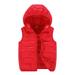 Wozhidaoke Baby Boy Clothes Child Kids Toddler Boys Girls Sleeveless Winter Solid Coats Hooded Jacket Vest Outer Outwear Outfits valentines day gifts for kids Baby Girl Clothes