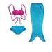 xingqing 3PCS Toddler Girls Mermaid Tail Swimsuit Shell Swimsuit with Fish Tail Bikini for Cosplay Blue 3-4 Years