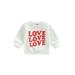 Toddler Baby Girl Boy Girl Valentines Day Sweatshirt Little Love Heart Pullover Tops Casual Unisex Baby Outfit