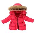 Child Coats Color Winter Jacket Hoodie Clothes Solid Warm Zipper Kids Keep Boys Coat&jacket For 12-18 Months