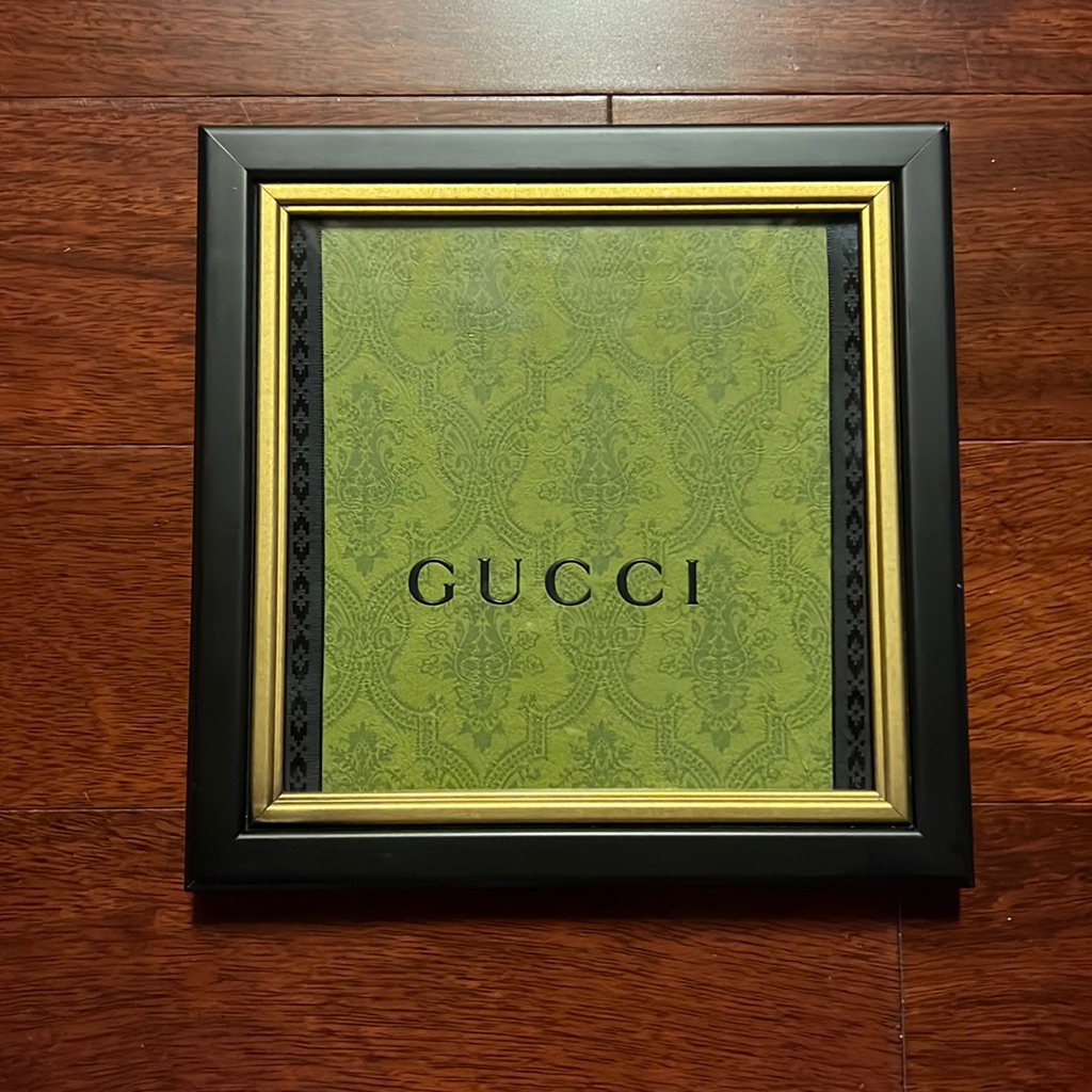 Gucci Art | Authentic Gucci Box Cut Out Picture And Frame Art | Color: Gold/Green | Size: 10 By 10