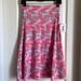 Lularoe Skirts | Lularoe Azure Skirt Arrows Xs Pink Aqua | Color: Green/Pink | Size: Xs