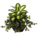 Nearly Natural Dieffenbachia & Ivy w/Decorative Planter