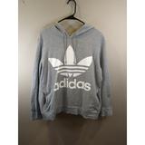 Adidas Tops | Adidas Gray Hoodie Sweatshirt Womens Size Xl. Big Logo | Color: Gray | Size: Xl