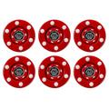 Franklin Sports NHL Street Roller Hockey Pucks - (6) Pro Commander Outdoor Roller Hockey Pucks for Practice + Training - Outdoor Hockey Street Pucks with Rollers - Perfect Outdoor Hockey Puck - Red