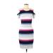 Belle+Sky Casual Dress - Sheath Scoop Neck Short sleeves: White Stripes Dresses - Women's Size Small