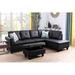 Multi Color Sectional - Ebern Designs Swarey 97" Wide Faux Leather Sofa & Chaise w/ Ottoman Faux Leather | 33.5 H x 97 W x 66.5 D in | Wayfair