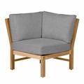 Summer Classics Club Teak Sectional Corner Outdoor Chair Wood in Brown/White | 31.5 H x 33.5 W x 33.5 D in | Wayfair 28444+C640H6101W6101