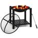 Bring Home Furniture 22" 2 In 1 Fire Pit, Wood Burning Firepit w/ Log Grate & Poker，And Cooking Grill For Picnic Cast Iron | Wayfair