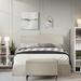 Red Barrel Studio® Koden Panel Bed w/ Storage Bench Upholstered/Linen in Gray | 50.04 H x 42.75 W x 79.79 D in | Wayfair