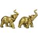 Bungalow Rose Maksen Feng Shui Auspicious Elephants w/ Trunk Up Figurine Set Resin in Yellow | 4 H x 4 W x 2.25 D in | Wayfair