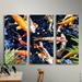 Red Barrel Studio® Koi by George Zucconi 3 Piece Print Set on Canvas Canvas, Cotton in Blue/Green/Orange | 18 H x 42 W x 1.5 D in | Wayfair