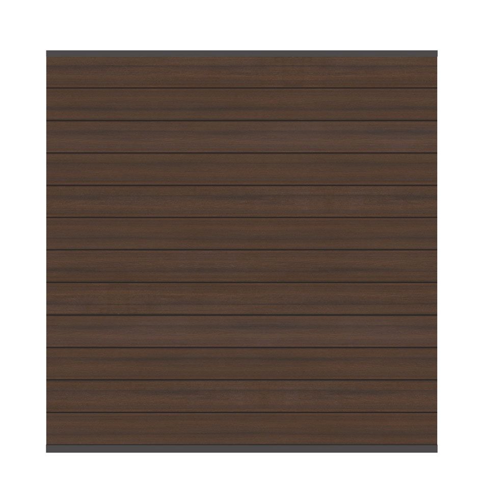 TraumGarten WPC-Sichtschutzzaun Rundum-Sorglos-Paket PLATINUM Braun Sichtschutz Steckzaun Lamellenzaun, Einbetonieren, 18,17 m Image