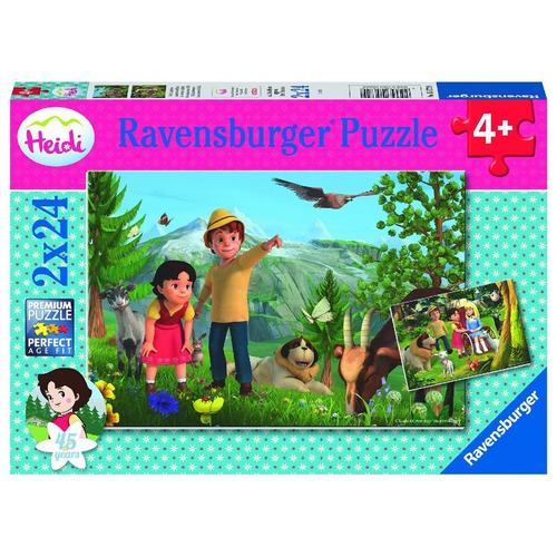 Ravensburger Kinderpuzzle 05672 - Heidi's Abenteuer - 2X24 Teile Heidi Puzzle Für Kinder Ab 4 Jahren