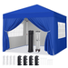 Easyfashion 10x10ft Enclosed Pop-Up Canopy with Window for Party Wedding Marketing Blue