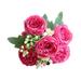 Rose Party Home 5 Decorative Flowers Bouquet Bundles Peony Wedding Artificial Roses Artificial flowers Fall Bouquet Artificial Flowers Wedding Flower Wall Wildflower Birthday Vase with Artificial