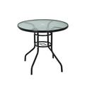 Sunshine Wheat 32 Patio Table. Dark Brown Round Tempered Glass Metal Table. Outdoor Patio Table Bistro Table Outdoor Table Small Patio Table.