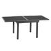 Crestlive Products Dark Gray Aluminum Outdoor Square Retractable Glass Top Dining Table