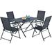 Patiojoy 5 PCS Patio Dining Furniture Set Outdoor Table & Chair Set w/Folding Table