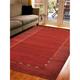 Glitzy Rugs UBST00205K0026A69 5 ft. 7 in. x 7 ft. 10 in. Hand Knotted Tibbati Wool Contemporary Rectangle Area Rug Red