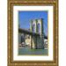 Lord Fred 23x32 Gold Ornate Wood Framed with Double Matting Museum Art Print Titled - NY New York City Brooklyn Bridge and Manhattan