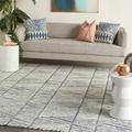 Nourison Vail Modern Eclectic White Blue 8 3 x 11 6 Area Rug (8 x 12 )