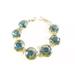 J. Crew Jewelry | J Crew Factory Bracelet. Light Blue Rhinestones Trimmed With Gold Tone. D2-32 | Color: Blue/Gold | Size: 8 Inches