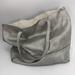 J. Crew Bags | J Crew Distressed Silver Leather Tote Bag Shopper | Color: Silver | Size: Os