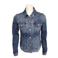 Levi's Jackets & Coats | Levi's Jean Jacket Trucker Classic Pockets Distressed Slimming Button Sz Small | Color: Blue | Size: S