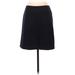 Ann Taylor LOFT Casual A-Line Skirt Knee Length: Black Solid Bottoms - Women's Size 4