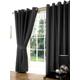 Littens 90" x 90" (228cm x 228cm) Luxury Charcoal Slate Grey Faux Silk Slubb Effect Eyelet, Ring Top Pair Curtains, Lined Inc Tiebacks Lightweight