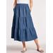 Blair Women's DenimLite Tiered Skirt - Denim - XL - Womens