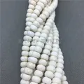 Perles turquoises blanches Abacus à facettes perles Howlite beiges bijoux exécutifs 15.5 pouces