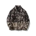 YASUGUOJI-Veste en Jean pour Homme Streetwear Hip Pop Imprimé Paisley Mode Coréenne Automne