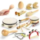 Jouets musicaux PerSCH pour tout-petits tambour pour enfants shakers en bois hochets en bois