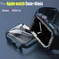 Verre + couvercle pour boîtier Apple Watch protecteur d'écran 45mm 41mm 44mm 40mm 42mm 38mm