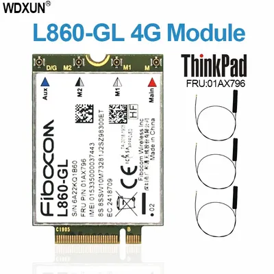 L860-GL carte WWAN Fibocom pour Lenovo ThinkSub bronch7th 8th bronchYoga 4th T490 T14 P14s T14s X13