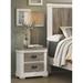 Beautiful Two-Tone Finish Nightstand Transitional Bedroom Furniture Antique Black Tone Handles