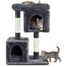 33.5 Cat Tree Tower with 2 Cozy Plush Condos & Sisal Scratching Posts Cat Stand House for Cats & Pets